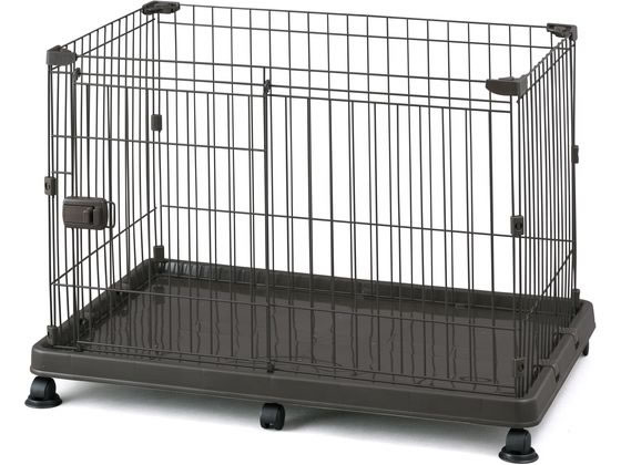 【お取り寄せ】アイリスオーヤマ システムサークルトレー付き マットブラウン STS-600TN サークル 犬 ドッグ用 ペット お散歩 生活グッズ ペットハウス