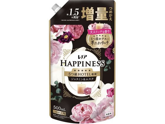 P&G レノア ハピネス 夢ふわタッチ ジャスミン 替 増量 500mL 柔軟剤 衣料用洗剤 洗剤 清掃