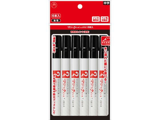 �ڤ����󤻡ۻ��� �ޥ��å����� No.500 �ٽ� 6�ܥѥå� �� M500-T1-6P �� �֥�å��� �ޥ��å����� �������� �����ڥ� �����ޡ�����