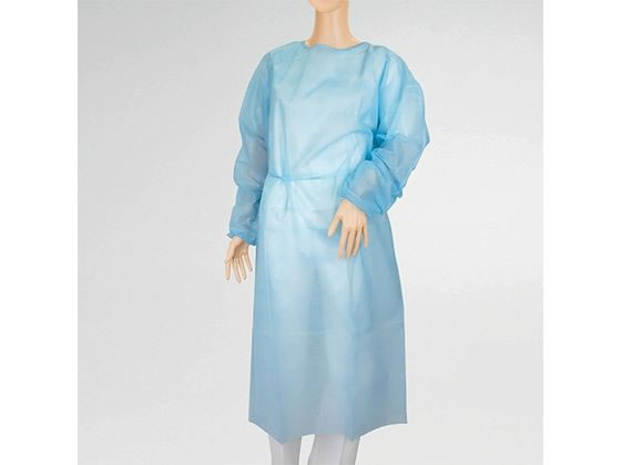 オオサキメディカル アイソレーションガウン ゴム袖 ブルー 10枚 51057 アイソレーションガウン 白衣 個人防護具 ウェア類 感染予防 看護 医療