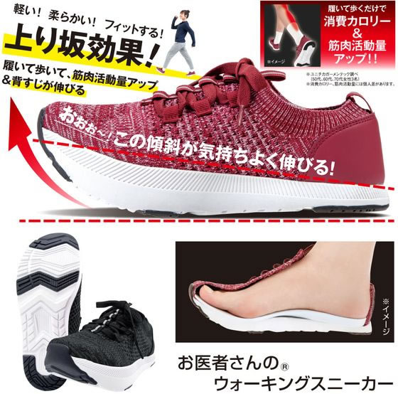 【お取り寄せ】アルファックス お医者さんのウォーキングスニーカー L ワイン 708933 健康 アイデアグッズ jetprice-10719972 JET PRICE サンプル画像2