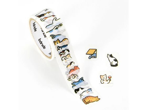 【お取り寄せ】bande マスキングロールステッカー 手帳ねこだらけ BDA818 デコレーション用マスキングテープ シールタイプ デコレーショングッズ...