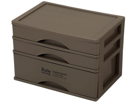 【お取り寄せ】LIV PLUS ベストコ 収納ケース A4 引き出し 卓上 3段 ブラウン レターケース デスクトッ..