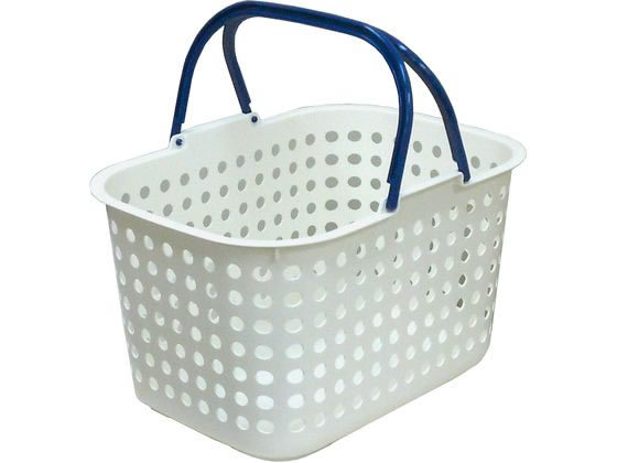 平和工業 ドットバスケット 浅型 ホワイト 洗濯物カゴ ホワイト シンプル 洗濯物入れるカゴ 洗濯物 ...
