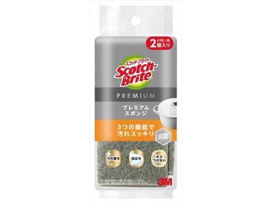 【商品説明】●コゲ・こびりつきから茶渋・くすみまでスッキリ汚れを落とす。●握りやすく泡立ちやすい●3層構造で泡立ちの良さと汚れ落ちの良さを両立したキッチンスポンジ【仕様】●1個サイズ：長さ122×幅62×厚み33mm●1個重量：約9g●素材：ポリエステル、アクリル、抗菌ウレタン（無機系抗菌剤使用）●入数：2個入り●生産国：日本製【備考】※メーカーの都合により、パッケージ・仕様等は予告なく変更になる場合がございます。【検索用キーワード】3M　スリーエム　すりーえむ　スポンジ　すぽんじ　タワシ　タワシ　ブラシ　ぶらし　キッチン　食器用　食器洗い　泡立ち　衛生　抗菌　お得　ネット　2個　2個入　2個入り　KES−01KGY　2PM　スコッチ・ブライト　スコッチブライト　X221SMナイロン不織布（ハイブリッド研磨粒子）と2種類のウレタンスポンジの貼り合わせ