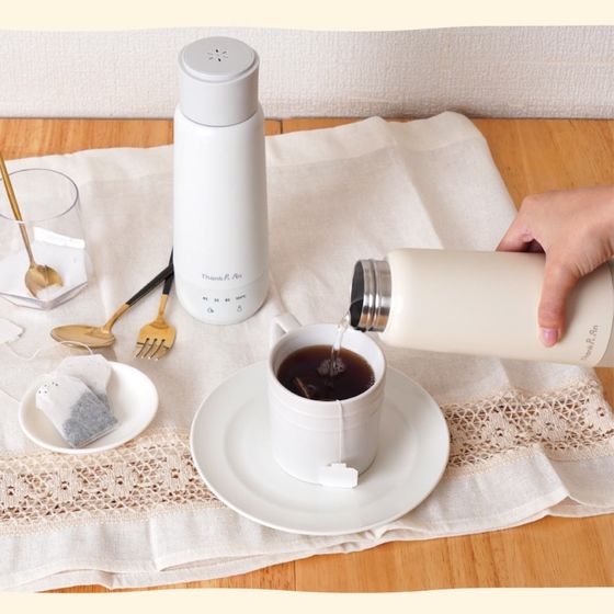 THANKO 電気で沸かせて保温 ボトルケトル グレージュ 電気ケトル 電気ポット キッ...