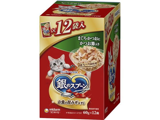 成年貓 - 【お取り寄せ】ユニ・チャーム 銀のスプーンパウチ まぐろ鰹に鰹節入 60g×12個 ユニチャームペットケア ウェットフード 猫 ペット キャットフード