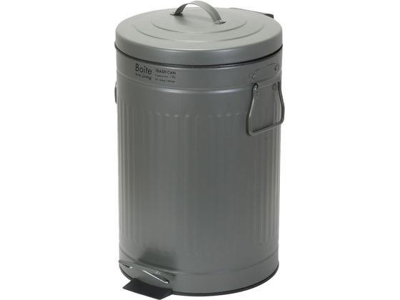 【お取り寄せ】LIV PLUS Boite トラッシュカン ふた付 ペダル式 12L カーキ ペダルオープンタイプ ゴミ箱 ゴミ袋 清掃