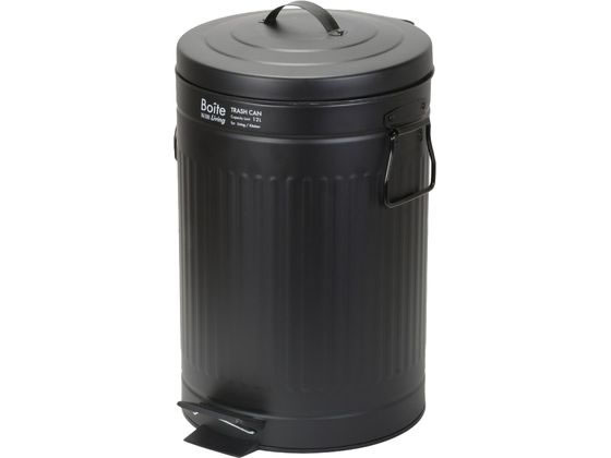 【お取り寄せ】LIV PLUS Boite トラッシュカン ふた付 ペダル式 12L ブラック ペダルオープンタイプ ゴミ箱 ゴミ袋 清掃