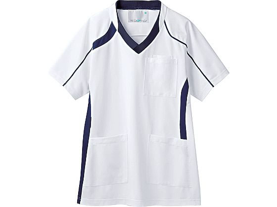 【お取り寄せ】住商モンブラン スクラブ 兼用 半袖 白／ネイビー LL MS301-0109 スクラブ 医療服 ユニフォーム