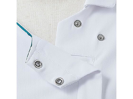 【お取り寄せ】住商モンブラン ナースジャケット 半袖 白／ターコイズ M MN357-14 白衣ジャケット 医療服 ユニフォーム