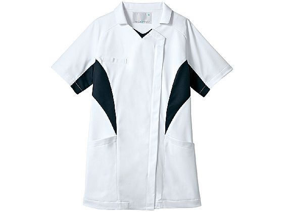 【お取り寄せ】住商モンブラン ナースジャケット 半袖 白／ネイビー L MN357-19 白衣ジャケット 医療服 ユニフォーム