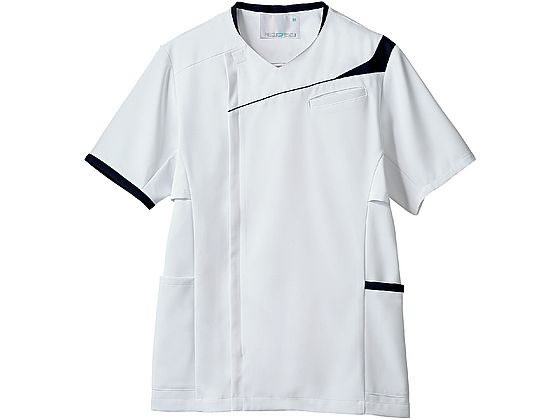 【お取り寄せ】住商モンブラン スクラブ メンズ 半袖 白／ネイビー M MS854-0109 スクラブ 医療服 ユニフォーム