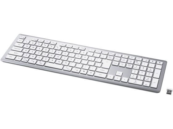 【お取り寄せ】エレコム ワイヤレスフルキーボード BT無線 充電式 白 TK-PN10FMPWH キーボード マウス 入力機器 パソコン 家電