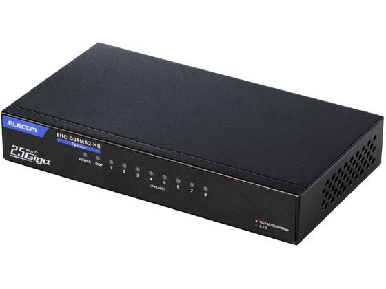 [주문] ELECOM 스위칭 허브 8 포트 2.5G 메탈 블랙 EHC-Q08MA2-HB 스위칭 허브 네트워크 기기 PC 가전