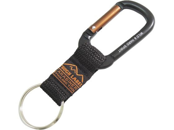 【お取り寄せ】中林製作所 ストラップキーリング付カラビナ ブラック×ゴールド MC-95 安全帯用アクセサ..