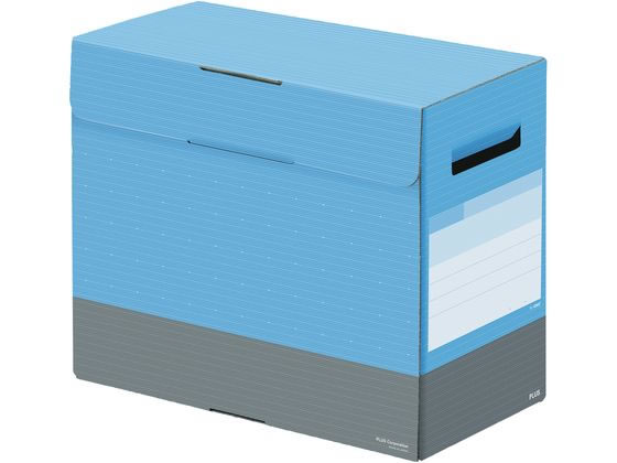プラス デジャヴカラーズ ボックスファイル フタ付 スカイブルー FL-029BF／76-451 A4 ボックスファイル 紙製 ボックス型ファイル