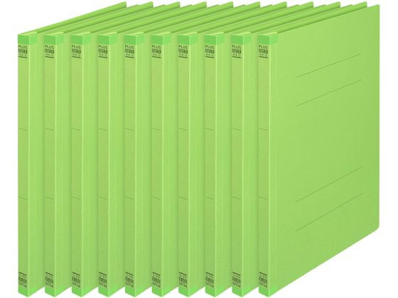 【商品説明】●フラットファイルの背補強タイプ●破れやすい背表紙の上下部分をテープで補強しているので、くり返し指をかけてもボロボロになりにくいです頻繁に取り出す書類の保管におすすめ●「ノンステッチ」なので、とじ具を外すだけ、簡単・分別廃棄！●丈夫で使いやすい、しかもエコ強度のある古紙パルプ配合の再生紙を使用丈夫で使いやすさも抜群●とじ具に3つ山ストッパーを採用し、背幅に応じて書類をしっかり保持【仕様】●カラー：リーフグリーン●材質：表紙＝ファイルカード紙（古紙パルプ配合率70％以上再生紙）、とじ具＝100％再生ポリプロピレン（PP）、補強テープ＝ポリプロピレン（PP）●規格：A4−S●穴間隔：80mm●収容枚数：180枚●背幅：18mm●注文単位：1パック（10冊）●グリーン購入法適合●GPNエコ商品ねっと掲載【備考】※メーカーの都合により、パッケージ・仕様等は予告なく変更になる場合がございます。【検索用キーワード】プラス　PLUS　フラットファイル　樹脂製とじ具　10冊パック　A4−S　リー　リーフグリーン　背補強　ノンステッチ　再生紙　古紙パルプ　PP　ポリプロピレン　3つ山ストッパー　80mm穴間隔　180枚収容　18mm背幅　ファイル　書類保管　エコ　カラフル　スリム　フラットファイル、レターファイル　フラットファイル（紙製）　フラットファイル、レターファイル　フラットファイル（紙製）　X225SU地球環境にやさしい、カラフルでスリムなフラットファイル！