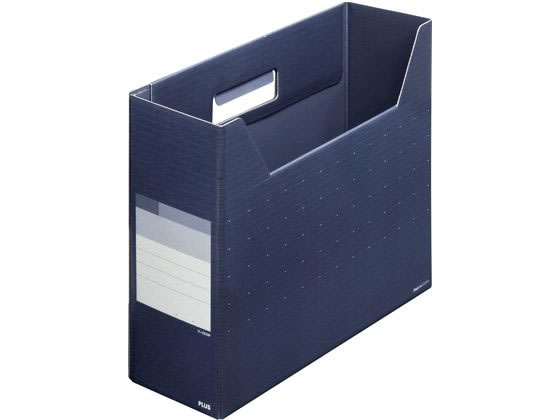 プラス デジャヴカラーズ ボックスファイル レギュラー ネイビー FL-023BF／87-623 A4 ボックスファイル 紙製 ボックス型ファイル
