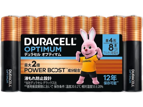 DURACELL デュラセル アルカリ乾電池 オプティマム 単4形 8本入 DOP-T4-08 アルカリ乾電池 単4 アルカリ電池 充電池 家電
