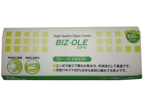 【商品説明】エンボス加工で優れた吸水力、手拭として最適です。天然パルプ100％だから食材や調理器具に触れても安心です。ソフトタイプだからゴミの軽量化も図れます。【仕様】［使用上の注意］●ペーパータオルは水に流れにくいので、流しや水洗トイレに流さないでください。●乳幼児の手の届かないところに保管してください。●火気の近くに置かないでください。【備考】※メーカーの都合により、パッケージ・仕様等は予告なく変更になる場合がございます。【検索用キーワード】カルタス　かるたす　ビズーレペーパータオルミニ　びずーれぺーぱーたおるみに　170mm×220mm　個　40　200枚　パルプ100％　ミニサイズ　まな板の拭き取り　包丁の拭き取り　精肉、鮮魚のドリップ拭き　ハンドタオル　紙製品　ペーパータオル　X126SX天然パルプ100％だから食材や調理器具に触れても安心です。