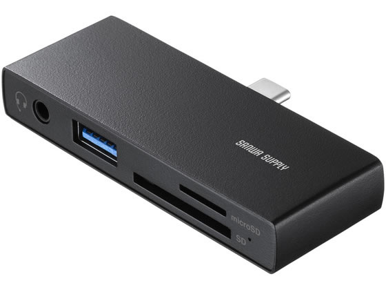 サンワサプライ USB5Gbps Type-Cカードリーダー USB1ポート搭載 ADR-5TCSD2BK カードリーダー バーコードリーダー PC周辺機器 パソコン 家電