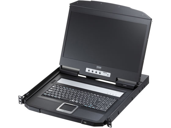 【商品説明】18．5インチワイド液晶とタッチパッド付きキーボードを一体化した、サーバーラック収納対応のLCDコンソールドロワーです。1920×1200／60Hz入力に対応し、1Uサイズにすっきり収納できます。モニタ・キーボード・マウスを省スペースに設置でき、KVM切替器との併用で複数サーバーの効率的な管理が可能です。【仕様】［ディスプレイ部］●液晶パネル：18．5インチTFT−LCD　●モニター解像度／リフレッシュレート：1920×1080／60Hz　●対応入力解像度：1920×1200／60Hz、1920×1080／60Hz、1680×1050／60Hz、1440×900／60Hz、1366×768／60Hz、1280×1024／75／60Hz、1280×800／60Hz、1024×768／75／70／60Hz、800×600／75／72／60／56Hz、720×400／70Hz、640×480／75／72／60Hz　●応答時間：20ms　●ピクセルピッチ：0．213mm×0．213mm　●対応色：1670万色　●輝度：350cd／平方メートル　●コントラスト比：1000：1　●視野角：水平178°、垂直178°　［キーボード部］●キー数：105キー（日本語配列）　●方式：メンブレン方式　●キーストローク：2．6mm　●キーピッチ：19mm　●タッチパッド方式：静電容量方式　［共通仕様］●必要ラックユニット数：1U　●サーバ接続台数：1　●インターフェース：【サーバ接続】HDMI×1、USB　B×1　【セカンドコンソール用】HDMI×1、USB　A×3　【ファームウェアアップグレード】3．5mmジャック×1　●電源：AC100〜240V（50／60Hz）　●消費電力：13．8W（100V）　●サイズ：W481×D477×H43mm（収納時）　●重量：9．01kg（ラックレールなし）、10．38kg（ラックレールあり）　●セット内容：本体、電源ケーブル（1．8m）、パソコン接続用ケーブル（1．8m）、アース線、ファームウェアアップグレード用ケーブル、ラックレール一式、各種取付ブラケット・ネジ類【備考】※メーカーの都合により、パッケージ・仕様等は予告なく変更になる場合がございます。【検索用キーワード】サンワサプライ　さんわさぷらい　sanwa　supply　SW−KVMHDDR　LCD　コンソールドロワー　18．5インチ　HDMI対応　タッチパッド付きキーボード一体　KVM　切替器対応　ラック収納　ラックマウント　省スペース　パソコン・プリンター・周辺機器　PC周辺機器　X705SXサーバーラックに収納できるHDMIモニター・タッチパッド付キーボード一体型。