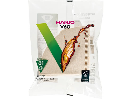 【商品説明】●01タイプ（1−2杯用）のペーパーフィルターです。【仕様】●容量：1−2杯用●カラー：ブラウン●サイズ：約幅18×奥行5．3×高さ21cm●材質：天然パルプ●入り数：100枚●生産国：日本【備考】※メーカーの都合により、パッケージ・仕様等は予告なく変更になる場合がございます。【検索用キーワード】HARIO　ハリオ　V60　V60用　ペーパーフィルター1M1　M1タイプ　1−2杯用　1　2杯用　100枚　ブラウン　天然パルプ　18cm　5．3cm　21cm　日本製　コーヒー器具　コーヒー用品　コーヒー器具　コーヒー用品　X262SZV60シリーズペーパーフィルター