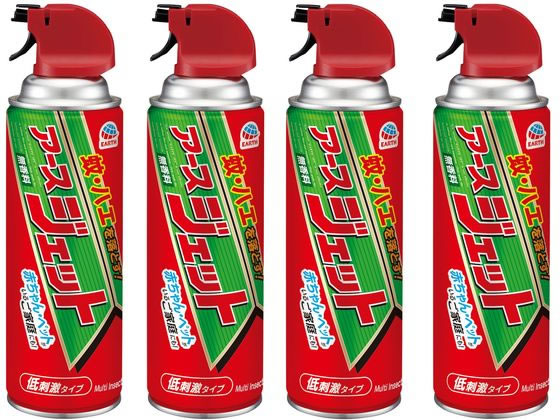 【商品説明】蚊・ハエを落とす！無香料お子様・ペットがいるご家庭にも！目・鼻・のどにやさしい低刺激【仕様】●内容量：450mL×4本　●成分：1号灯油、LPG、他1成分●有効成分：d−T80−フタルスリン0．465w／v％、フェノトリン　0．17w／v％（ピレスロイド系）（原液量90mL）●効果・効能：ハエ成虫、蚊成虫、ゴキブリ、ノミ、トコジラミ（ナンキンムシ）、イエダニ、マダニの駆除生産国：日本商品区分：防除用医薬部外品メーカー：アース製薬株式会社広告文責：フォーレスト株式会社　0120-40-4016【備考】※メーカーの都合により、パッケージ・仕様等は予告なく変更になる場合がございます。【検索用キーワード】アースジェット450ml　4本袋入り　アース製薬　アース　あーす　アースセイヤク　あーすせいやく　EARTH　アース製薬　低刺激　無香料　蚊　ハエ　ジェット　殺虫剤　殺虫スプレー　殺虫、防虫剤　殺虫剤　X202TG蚊・ハエを落とす！無香料お子様・ペットがいるご家庭にも！