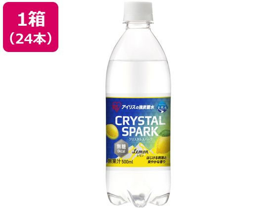 アイリスオーヤマ クリスタルスパーク アイリスの強炭酸水 レモン 500mL 24本 炭酸水 スパークリングウォーター 水 ミネラルウォーター 飲料 jetprice-10743354 JET PRICE パッケージ画像