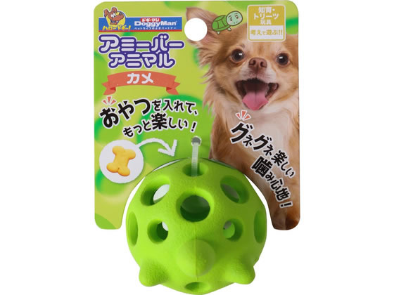 【商品説明】アミアミ形状でグネグネ楽しい噛み心地！あちこちに跳ねる！おやつを入れれば、トリーツ玩具としても楽しむことができます。ぷっくりカワイイ、カメ型のおもちゃです。【仕様】●材質／天然ゴム●商品使用時サイズ／55×70×55mm●適応種／超小型犬〜小型犬【備考】※メーカーの都合により、パッケージ・仕様等は予告なく変更になる場合がございます。【検索用キーワード】どぎーまん　ドギーマン　doggyman　DoggyMan　doggy　Doggy　アミーバーアニマル　カメ　超小〜小型犬　ペット用品　お散歩・生活グッズ・ペットハウス　犬（ドッグ）用　X498TG噛み飽きないグネグネ感に、どはまりワンコが増殖中。