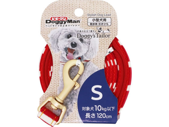 【商品説明】飼い主さんが愛犬のための仕立て屋さんになり、ぴったり似合うお散歩コーデを探せる犬具のシリーズです。愛犬の毛の色や対象サイズに合わせた色柄だけでなく、表生地素材にもこだわってお選び頂けます。ちょっとしたオーダーメイドのような感覚で楽しめるバリエーション展開です。裏側ナイロンテープの2重構造の頑丈な縫製で、持ち手は柔らかいクッション付きのリードです。【仕様】●材質／テープ：ナイロン・コットン・ポリウレタン・ポリエステル、パーツ：亜鉛合金●商品使用時サイズ／長さ120cm●適応体重／10kg以下●適応種／小型犬【備考】※メーカーの都合により、パッケージ・仕様等は予告なく変更になる場合がございます。【検索用キーワード】どぎーまん　ドギーマン　doggyman　DoggyMan　doggy　Doggy　Doggy’s　Tailor　ドッグリード　S　ニットスタイル　レッド　ホワイト　小型犬　S　ペット用品　お散歩・生活グッズ・ペットハウス　犬（ドッグ）用　X545TG愛犬のお散歩コーデをもっと楽しく♪