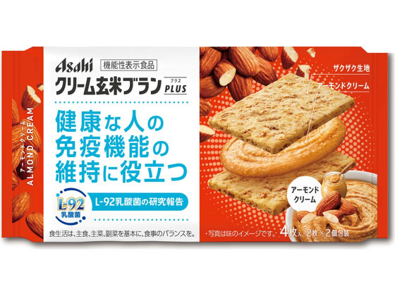 アサヒグループ食品 クリーム玄米ブランプラス アーモンドクリーム 2枚×2袋 バランス栄養食品 栄養補助食品 栄養ドリンク 健康食品 jetprice-10745443 JET PRICE パッケージ画像