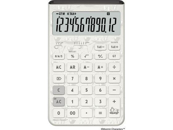 【商品説明】さまざまな利用シーンに調和する、環境にも配慮した電卓。スマートな英語表記仕様。座っても、立っても打ちやすい開閉式スタンド付き。優れた操作性と視認性のジャストタイプです。【仕様】●製品タイプ：ジャストタイプ（手に持っても卓上でも）●サイズ（奥行×幅×高さ）：173　×　105　×　13．8　mm●質量：170　g●桁数：12桁●製品特長：時間計算機能、税計算（税額計算や税率の変更可能）、スタンド付き表示、エコマーク商品（06135002）●電源：T・W・P（ソーラー・電池の2電源）、電池　CR2025×1、電池寿命　約7年（1日1時間使用時）、オートパワーオフ【備考】※メーカーの都合により、パッケージ・仕様等は予告なく変更になる場合がございます。【検索用キーワード】カシオ　CASIO　JT−200T−MM−WE−N　JT−200T　電卓　デザイン電卓　ムーミン　コラボ　開閉式スタンド　ジャストタイプ　操作性　視認性　環境配慮　電卓スタンド　一般・実務電卓　電卓　一般・実務電卓　X964TKデザイン電卓とムーミンがコラボレーション