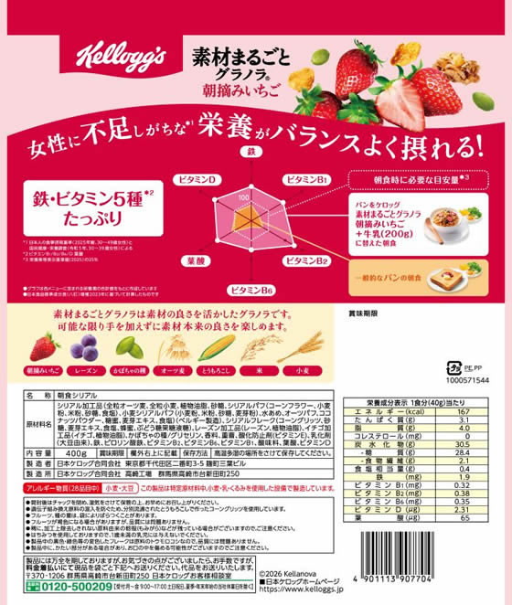 日本ケロッグ 素材まるごとグラノラ 朝摘みいちご 400g jetprice-10746996 JET PRICE サンプル画像2
