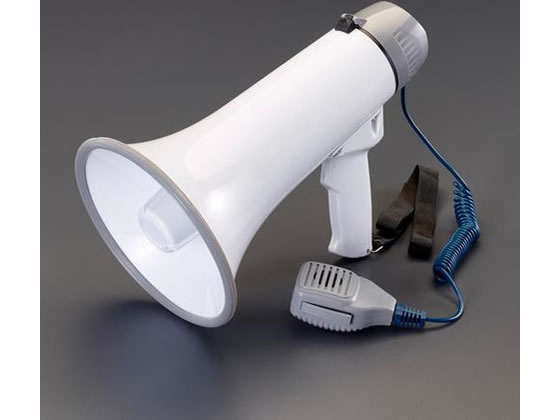【仕様】●メーカー…朝日電器（ELPA）　●型番…AHM−002　●電源…単1電池×6本（別売）　●音声…アラーム・サイレン　●連続使用時間…音量最大アラーム時：約23時間　音量最大サイレン時：約13時間　※アルカリ乾電池使用時　※電池の性能、使用条件により短くなる場合があります。　●出力…最大20W　●通達距離…音声：約200m　警報音（アラーム・サイレン）：約200m　●音量…105dB／m（音量最大アラーム、サイレン時）　●マイクロホン…コンデンサーマイクロホン　●サイズ…325×195×225mm　●重量…約680g（ショルダーストラップ含む、ハンドマイク、電池除く）　●材質…ABS　●付属品…ショルダーストラップ、ハンドマイク　●人が集まるイベントやお仕事に！災害時にも役立つ！　●2種類の警報音（アラーム・サイレン）で周囲へ知らせる。　●音声や警報音の音量はレバーで簡単に調整可能。　●肩にぶらさげて持ち運びに便利なショルダーストラップ付き。【備考】※メーカーの都合により、パッケージ・仕様等は予告なく変更になる場合がございます。【検索用キーワード】エスコ　えすこ　ESCO　Esco　オフィス機器　OA用品　備品　かばん　オフィス家具　トランシーバー　メガホン　メガホン（ELPA）　メガホン　20Wメガホン（サイレン・アラーム音付　ショルダー型）　20W　メガホン（サイレン・アラーム音付　ショルダー型）　EA916X−65　EA916X65　テレビ・オーディオ・カメラ　オーディオ・ヘッドホン　X475TJ災害・緊急時・避難時の呼びかけや警報などに。