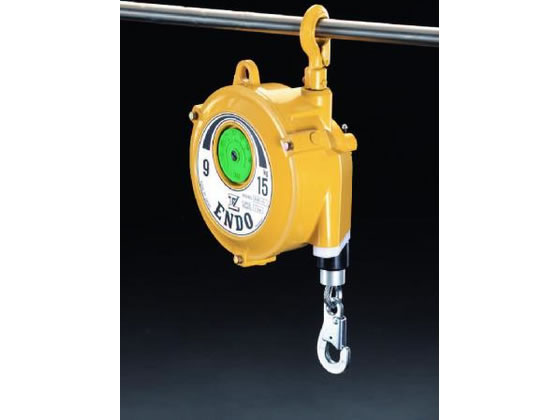 【仕様】●メーカー…遠藤工業（ENDO）　●型番…EWF−9　●用途…電動機器、治工具及び加工品素材の懸垂　●容量…4．5〜9．0kg　●ストローク…1．3m　●ワイヤーロープ径…φ4mm　●スプリング調整…ウォーム式　●重量（kg）…3．4　●本体サイズ…φ174mm　●ドラムロック機構を採用していますので工具類の交換が容易にできます。　●ドラムの剥き出し部分を極力少なくし、作業者の安全に配慮　●吊り下げ質量調整の目安になるゲージを搭載　●落下防止装置付きで、万一のスプリング破断の際も、吊り下げ物は落下しません【備考】※メーカーの都合により、パッケージ・仕様等は予告なく変更になる場合がございます。【検索用キーワード】エスコ　えすこ　ESCO　Esco　エアーコンプレッサー　エアー工具　エアーホースリール　空圧機器　バランサー　エアーホースリール　（スプリング式）ツールバランサー　バランサー　4．5−9．0kg　1．3mスプリングバランサー　4．5−　9．0kg　1．3m　スプリングバランサー　EA987ZB−9　EA987ZB9　実験室用備品　ポンプ・加圧・減圧装置類　遠藤工業　エンドウコウギョウ　ENDO　えんどうこうぎょう　X002TK