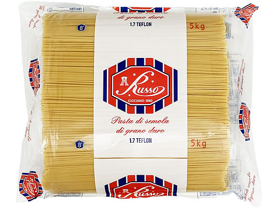 【商品説明】茹で時間の目安8分【仕様】●内容量：5kg●茹で時間：約8分【備考】【賞味期限2027.1.26】【検索用キーワード】ノルレェイクインターナショナル　ルッソ　テフロン　5kg　1．7mm　パスタ　スパゲティ　ケース　乾麺　イタリア産　イタリア　カンパーニュ州　洋食　業務用　大容量　食材、調味料　食材　わけあり　訳あり　アウトレット　賞味期限間近　廃棄　fd＿loss　フードロス　X565SC【賞味期限2027.1.26】