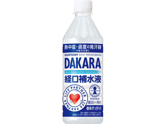 数量限定お一人様4個まで。【商品説明】「熱中症・過度の発汗時の脱水状態に」すっきり甘い口当たりで、しかも低カロリー。飲みやすくなじみのあるスポーツドリンクらしいさっぱりとした味わいの個別評価型経口補水液【仕様】●内容量：500mL生産国：日本商品区分：特別用途食品（病者用食品）メーカー：サントリーフーズ株式会社広告文責：フォーレスト株式会社　0120-40-4016【備考】※メーカーの都合により、パッケージ・仕様等は予告なく変更になる場合がございます。【検索用キーワード】サントリーフーズ　Suntory　Foods　DAKARA　ダカラ　経口補水液　500ml　0．5L　500　ミリリットル　スポーツドリンク　熱中症対策　低カロリー　水分補給　脱水対策　飲料・ジュース　スポーツドリンク・経口補水液　飲料・ジュース　スポーツドリンク・経口補水液　X271TP消費者庁　個別評価型　ダカラの経口補水液