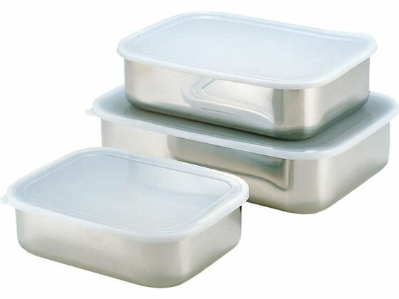 【お取り寄せ】18-8 キッチンバット 小 (密閉蓋付) 220*170*h63 密閉容器 ボウル ザル バット 厨房 キッチン