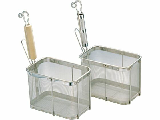 【お取り寄せ】新越 18-8 角型うどん揚げ 深型 パイプ柄 縦型 30125 スクイ網 うどんてぼ 調理小物 厨房 キッチン