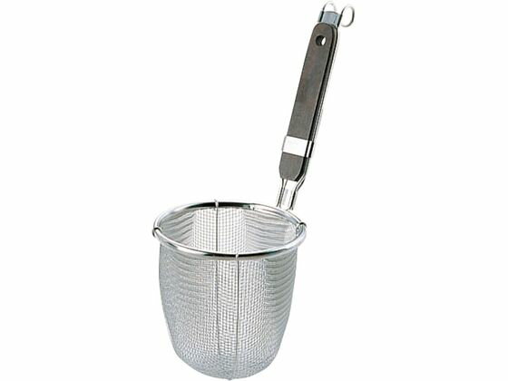 【お取り寄せ】18-8 ローズ柄 うどんてぼ 丸底 (平金フック) スクイ網 うどんてぼ 調理小物 厨房 キッチン