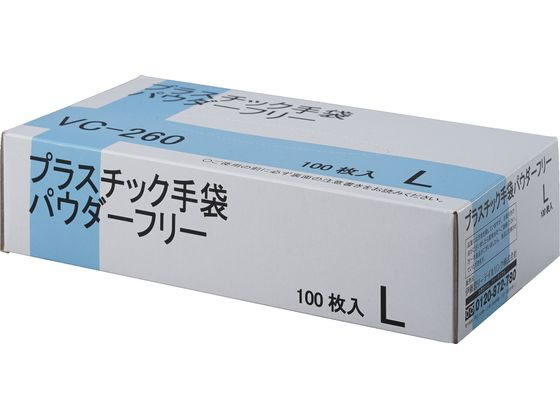 伊藤忠 プラスチック手袋 パウダーフリー L 100枚 VC-260L