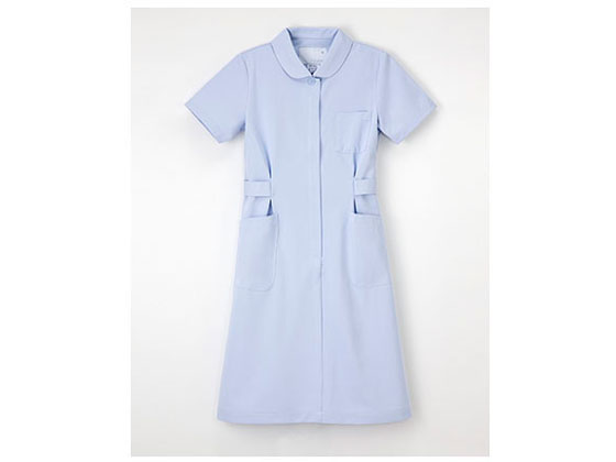 【お取り寄せ】ナガイレーベン ナースウェア(丸襟半袖 ワンピース)ブルー LL HO1917 ナースウエア スタッフウエア 白衣 看護 医療