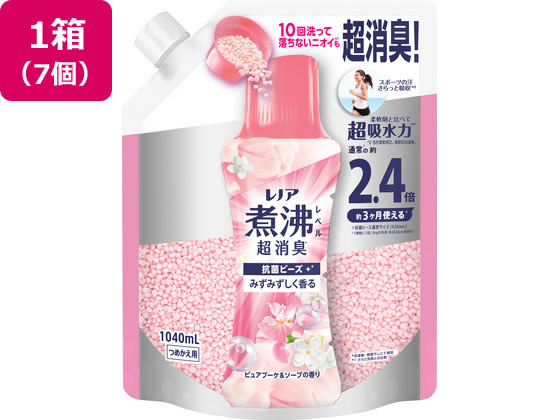 【商品説明】柔軟剤と比べて超吸水力。スポーツの汗さらっと吸収エリそでの黄ばみブロックまで洗濯槽の防カビもお洗濯のはじめに入れるだけ！縦型・ドラム式　どちらでもOK抗菌ビーズプラスで爽やかな香りが持続！柔軟剤＋抗菌ビーズなら、理想の仕上がりへ！洗濯後・部屋干しにて検証【仕様】●内容量：1040mL×7個【備考】※メーカーの都合により、パッケージ・仕様等は予告なく変更になる場合がございます。【検索用キーワード】レノア　煮沸レベル　消臭抗菌ビーズ　ピュアブーケ＆ソープ　特大　1040mL　P＆Gジャパン　ピーアンドジージャパン　ぴーあんどじーじゃぱん　ピーアンドジー　ぴーあんどじー　P＆G　P＆G　レノア　柔軟剤　消臭　抗菌　ビーズ　煮沸　ピュアブーケ　ソープ　洗濯　洗剤　衣料用洗剤　X705TP煮沸レベル超消臭。10回洗って落ちないニオイも超消臭！