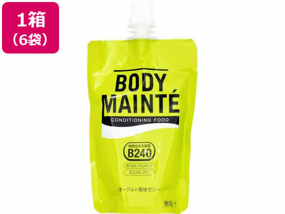 【商品説明】アスリートのためのコンディショニング栄養食【仕様】●内容量：100g×6袋●原材料／成分／素材／材質砂糖（国内製造）、ホエイタンパク（乳成分を含む）、パインアップル果汁、寒天、乳酸菌／酸味料、ゲル化剤（増粘多糖類：大豆由来）、ロイシン、香料、バリン、イソロシン、アルギニン、甘味料（スクラロース、ステビア）、調味料（アミノ酸）、V．B6、乳化剤、V．D●栄養成分エネルギー　90kcal、タンパク質　10g、脂質　0g、炭水化物　13g、食塩相当量　0．11g、ビタミンB6　5．0mg、ビタミンD　10．0マイクロg。アミノ酸　2500mg　（バリン：500mg、ロイシン：1000mg、イソロイシン：500mg、アルギニン：500mg）、クエン酸：1250mg●賞味期限／使用期限（製造から）9か月●発売元／製造元／輸入元大塚製薬●商品の特徴ボディメンテ　ゼリーは、大塚製薬の独自成分「乳酸菌B240（20億個）」に加え、「BCAA＋アルギニン（2500mg）」「ホエイタンパク（7．5g）」を組み合わせた成分設計で、過酷なトレーニングによって崩れやすい体調を整えます。オールインワンアスリートが摂りたい3つの成分がこれ1本で完結常温保存、9ヶ月の賞味期限乳酸菌が入っていても賞味期限は9ヶ月で、常温保存が可能すばやく美味しく飲み切れるサイズ100g、90kcalのヨーグルト風味ゼリーアスリートの主食やカロリー過多への影響をできるだけ抑えた設計【備考】【賞味期限2026.10.17】【検索用キーワード】オオツカセイヤク　おおつかせいやく　ボディメンテゼリーヨーグルトフウミ　ぼでぃめんてぜりーよーぐるとふうみ　100g　ゼリー飲料　1箱　6個　6袋　ヨーグルト　機能性健康食品　ベース健康食品　栄養バランス食品　栄養補助・健康食品　バランス栄養食品　わけあり　訳あり　アウトレット　賞味期限間近　廃棄　fd＿loss　フードロス　X864UJ【賞味期限2026.10.17】