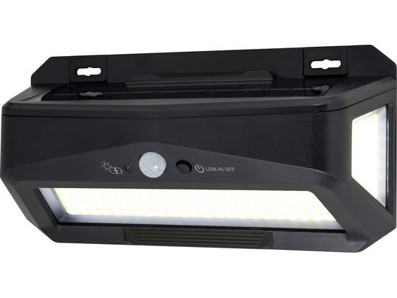 【商品説明】●ソーラー発電式で電気代不要●暗い時にセンサーが人や車の動きを検知して自動点灯●スイッチで点灯モード（明るさHI／LOW）を切り替え可能●充電が行われているかを確認できる充電ランプ付　※充電池の充電が不足していると、充電中でもランプが点灯しない場合があります。●屋外に設置できる防水仕様（IP65　防噴流形）【仕様】●電源：充電式ニッケル水素電池3．6V2000mAh※充電池の交換はできません。●点灯保持時間（約）：10秒（固定）※点灯中に人を検知すると点灯し続けます。●点灯開始照度（約）：10lx以下●保護等級：IP65（耐塵形／防噴流形）●光源：白色LED※LEDの交換はできません。●全光束（約）：HIモード1100lm／LOWモード320lm※満充電時●使用周囲温度範囲：−20℃〜＋50℃※電池の特性上、周辺温度が低い場合は、電池の性能が十分に発揮できない場合があります。●使用日数：HIモード：20日LOWモード：80日※1日10回点灯時※満充電時※使用条件により使用日数は短くなる場合があります。●外形寸法（約）：幅200×高さ102×奥行77（mm）（最大値）●質量（約）：370g（充電池含む）●付属品：取付ネジ2本（Φ4×25mm）、コンクリート用スリーブ2本（Φ6×27mm）【備考】※メーカーの都合により、パッケージ・仕様等は予告なく変更になる場合がございます。【検索用キーワード】エルパ　ELPA　朝日電器　充電ランプ付センサーウォールライト　ウォールライト　センサーライト　壁付けライト　LED　充電ランプ　広範囲照射　ESL−K413SL　ESLK413SL　Lサイズ　白色　コンセント式　人感センサー　玄関　廊下　防犯　補助照明　ライト・照明器具　屋外照明　あさひでんき　アサヒデンキ　えるぱ　X492TX充電状態をランプで確認できる、広範囲照射のソーラー式センサーライト。