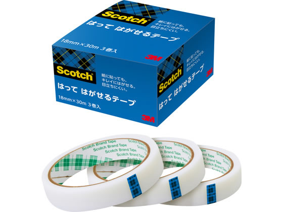 3M スコッチ はってはがせるテープ 18mm×30m 3巻 811-3-18-3P