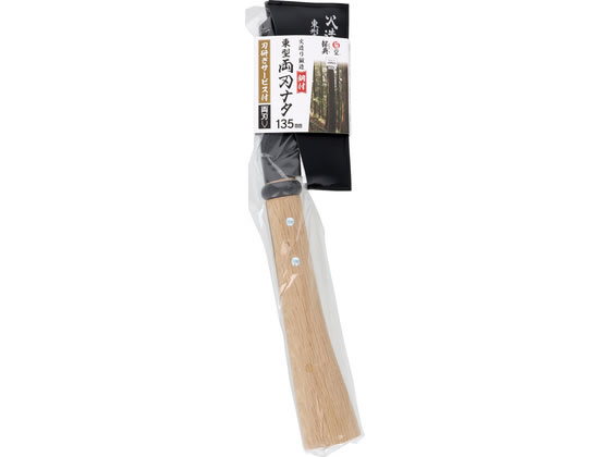 【商品説明】火造り鍛造両刃刃研ぎサービス付日本製【仕様】●材質：刃部／鋼・SK−85、柄／自然木●刃部硬度：HRC59±1【備考】※メーカーの都合により、パッケージ・仕様等は予告なく変更になる場合がございます。【検索用キーワード】TAKAGI　タカギ　経典　菊堂　東型　両刃ナタ　135mm　両刃　ナタ　刃研ぎサービス　火造り鍛造　日本製　鋼　SK−85　自然木　HRC59　刃部硬度　X406TS樹木・木材の調木、割る作業