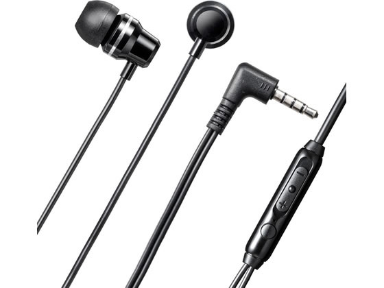 【商品説明】高音質で迫力のあるサウンドを楽しめるアルミ製イヤホンです。マイクを搭載し、音楽鑑賞だけでなくオンライン会議や通話にも対応します。ボタン1つで着信の応答・終了や音楽の再生・一時停止などを簡単に操作できます。スライド式のボリューム調整機能も搭載しています。【仕様】●カラー：ブラック●装着タイプ：イヤホンタイプ●イヤーパッド材質：シリコン●形式：ダイナミック型10mm（ステレオ）●周波数特性：20〜20000Hz●インピーダンス：32±15％Ω●最大入力：5mW　［マイクロホン］●形式：コンデンサータイプ●指向性：無（全）指向性●周波数特性：50〜16000Hz●インピーダンス：2．2KΩ●入力感度：−42dB±2dB（0dB＝1V／Pa、1KHz）、−62dB±2dB（0dB＝1V／ubar、1KHz）　［共通仕様］●プラグ形状：3．5mm4極ミニ（L型）、CTIA規格準拠●ケーブル長：1．2m●ボリューム調整：手元スイッチ●付属品：イヤーピース（S／M／L）各2個、取扱説明書、保証書●保証期間：6カ月【備考】※メーカーの都合により、パッケージ・仕様等は予告なく変更になる場合がございます。【検索用キーワード】サンワサプライ　さんわさぷらい　sanwa　supply　4極イヤホンマイク（音量スイッチ付き）　イヤホンマイク　4極L型ミニプラグ　マイク付き　ステレオ　10mmスピーカーユニット　手元ボリューム調整　音楽再生　タブレット　スマートフォン対応　パソコン・プリンター・周辺機器　PC周辺機器　X736TYタブレットやスマートフォンで通話や音楽を楽しめるマイク付きステレオイヤホン。